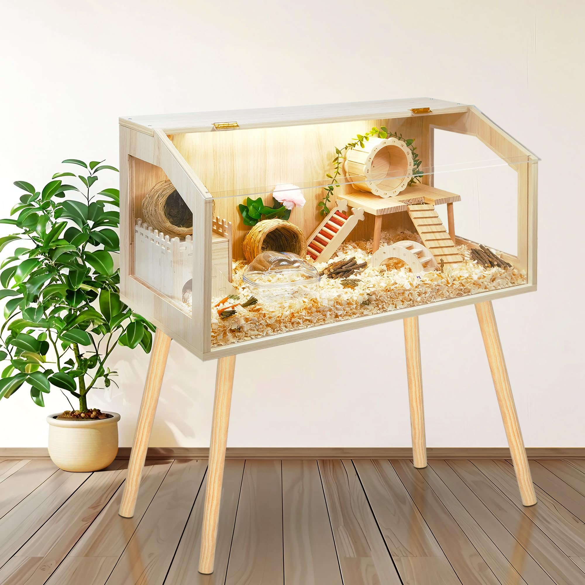 ProLEE hamster cage spacious interior supports multiple zones for play and rest