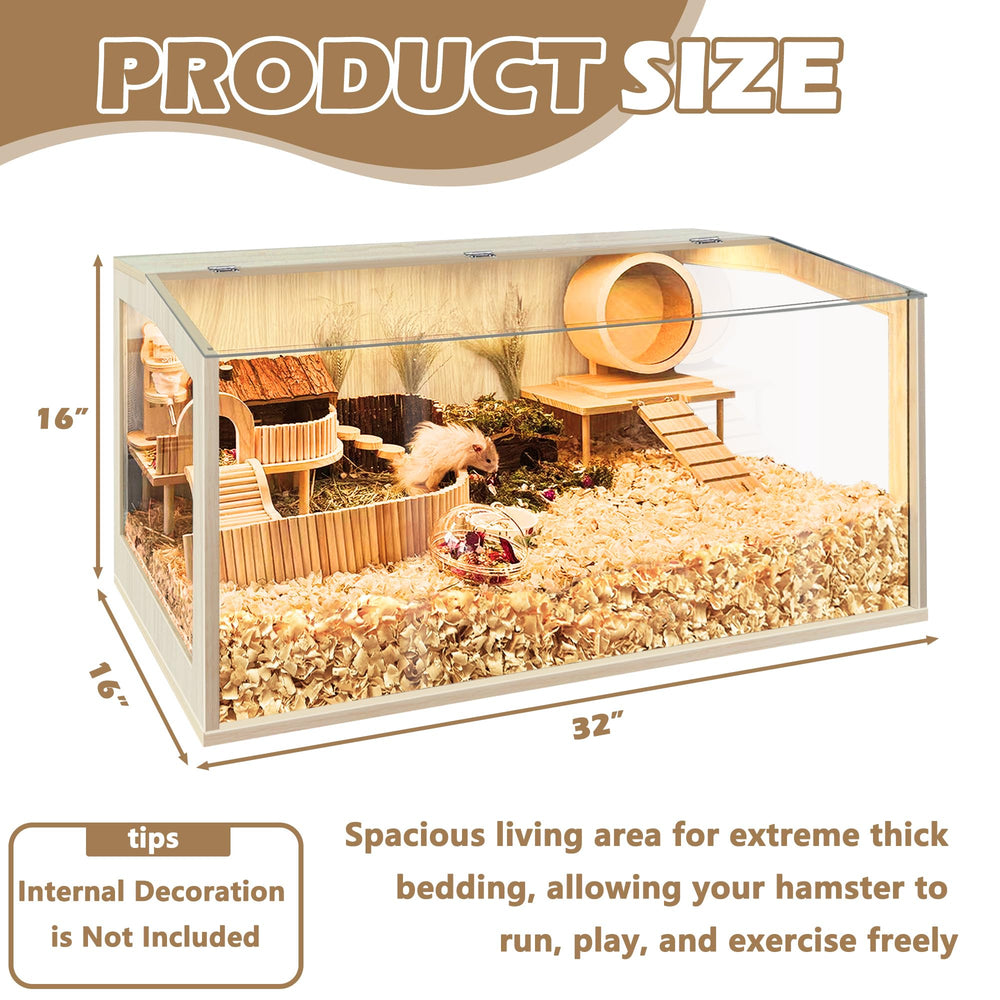 PROLEE Hamster Cage Wood Construction — sturdy, long-lasting habitat design.