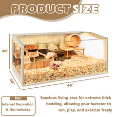 PROLEE hamster cage wooden frame detail highlights natural, sturdy construction