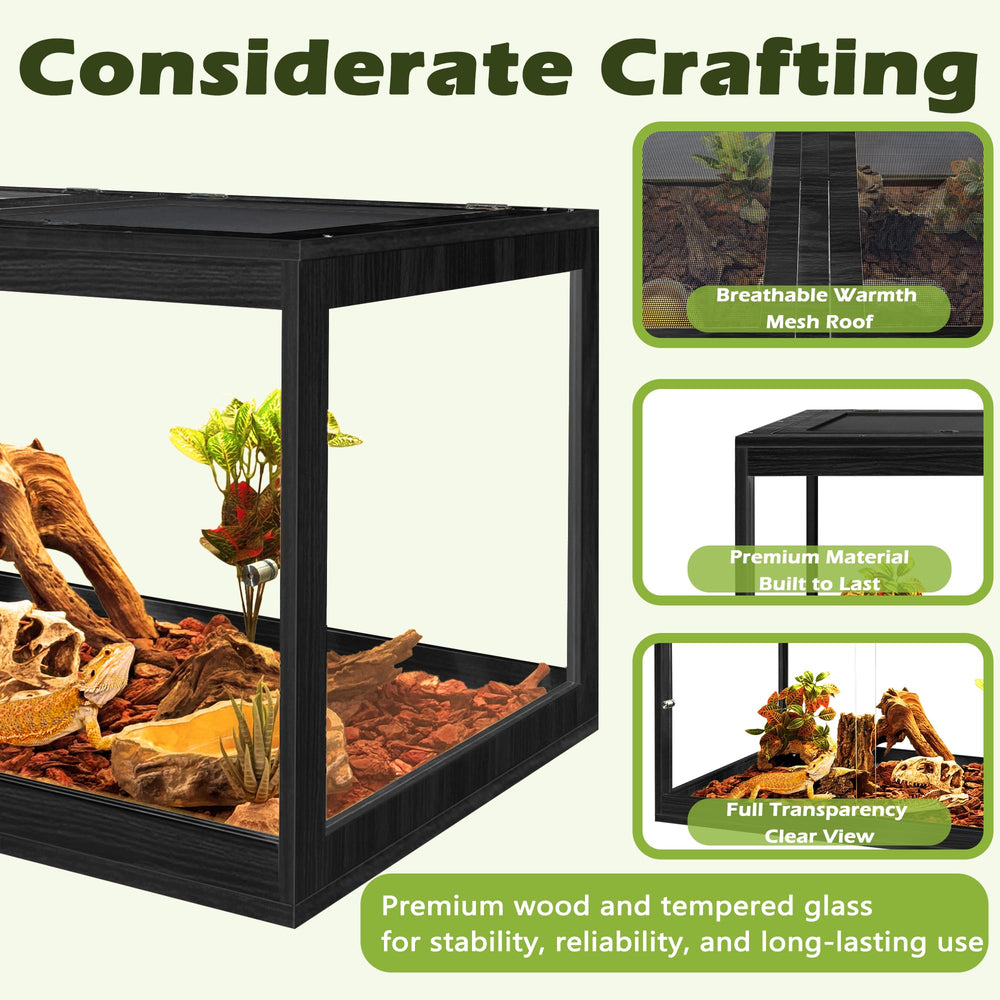 PROLEE Bearded Dragon Tank includes an acrylic bottom liner for easy cleaning