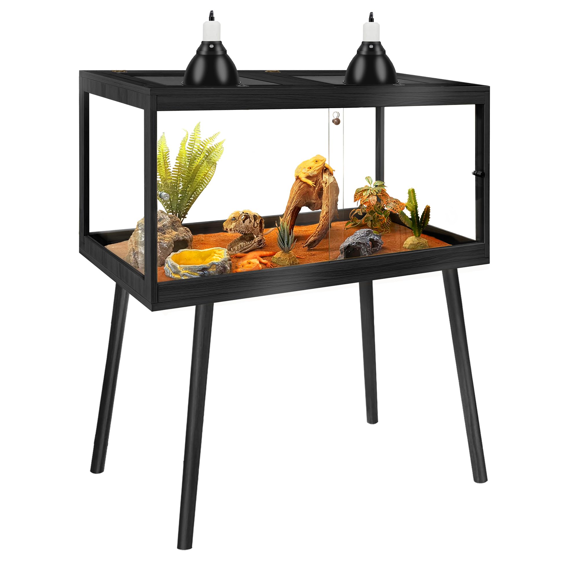 PROLEE tempered glass enclosure with legs for sturdy, elevated viewing