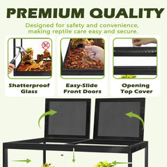 PROLEE Wooden reptile habitat with water-repellent coating for durability