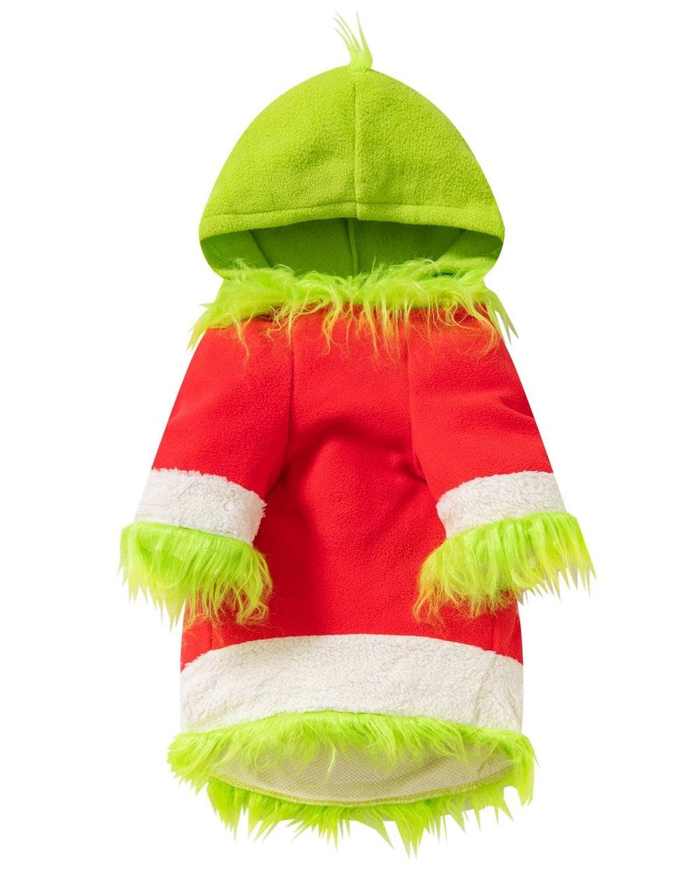 PROMOTED TO BIG SISTER dog Christmas furry green monster hoodie side view showcases pullover design