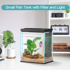 Pronetcus Betta Tank 2G LED light demonstrates adjustable color for ambiance.