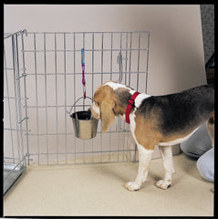 ProSelect flat-sided pail made of durable stainless steel for kennels.