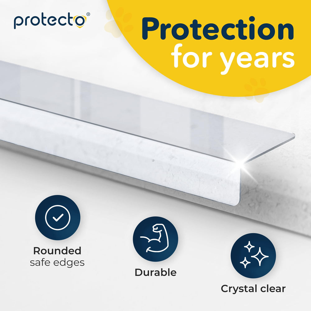 PROTECTO window ledge guard tested against pet scratching and chewing scenarios.