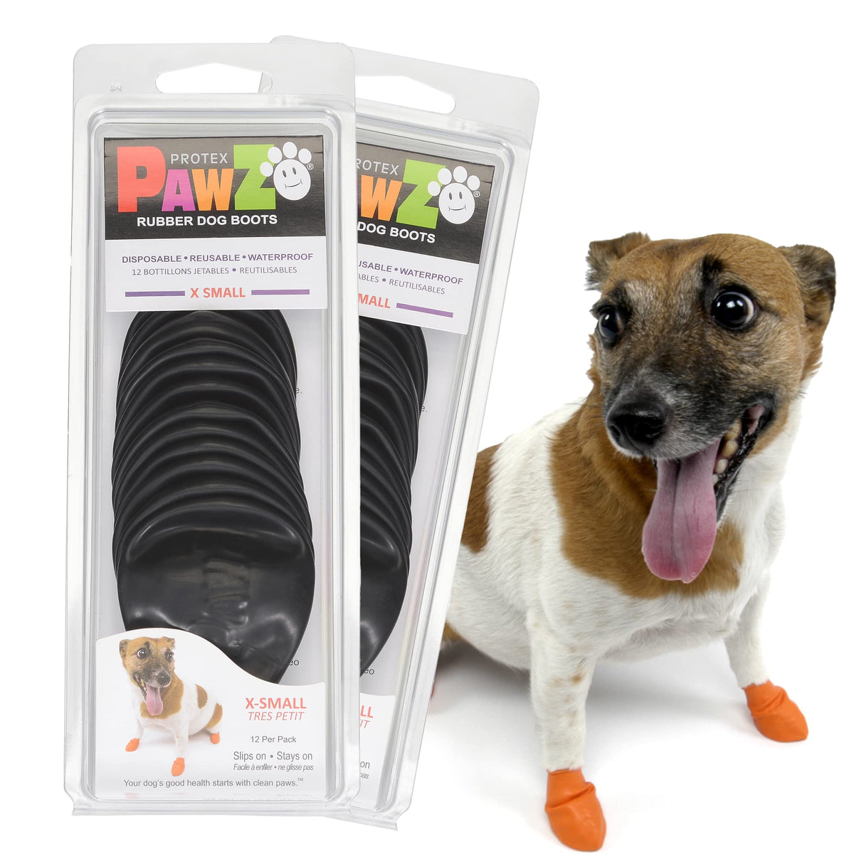 Protex PawZ boots closeup on paw for protective walking