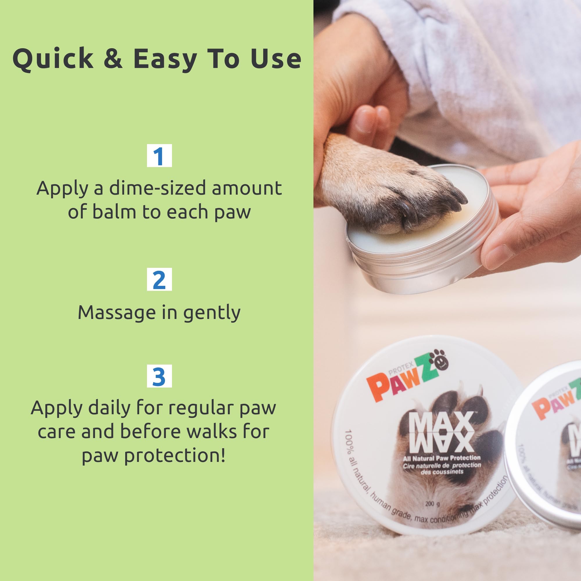 Protex PawZ MaxWax summer protection shields paws from hot surfaces