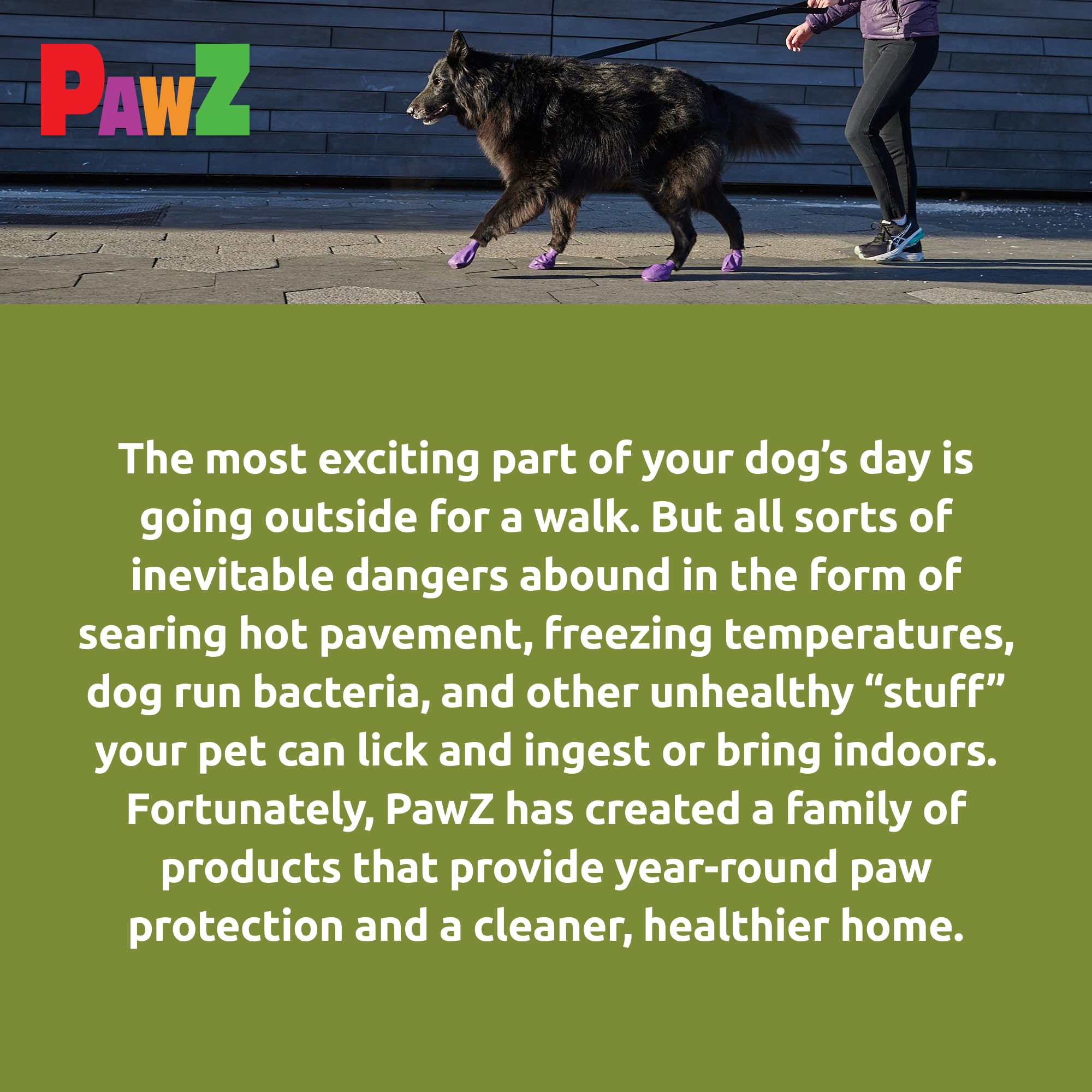Protex PawZ sizing chart helps choose the right fit.
