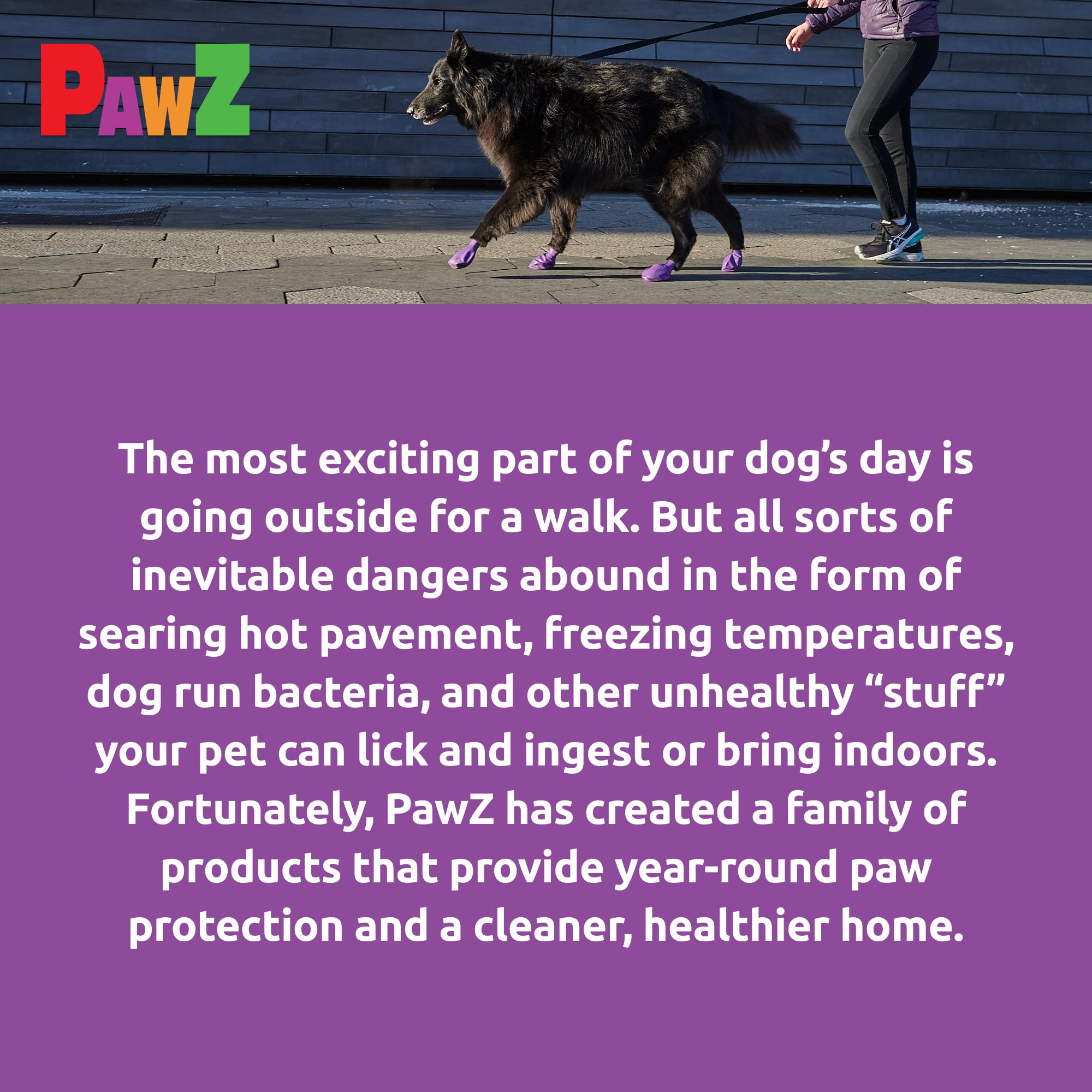 Protex PawZ sizing-chart image helps determine the best fit for large dogs.