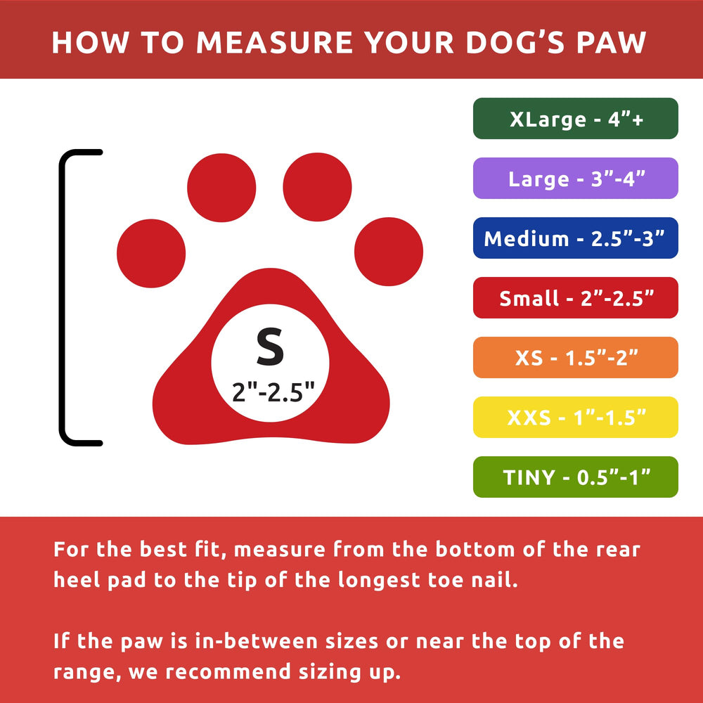 Protex PawZ sizing chart guide helps owners find the perfect fit.