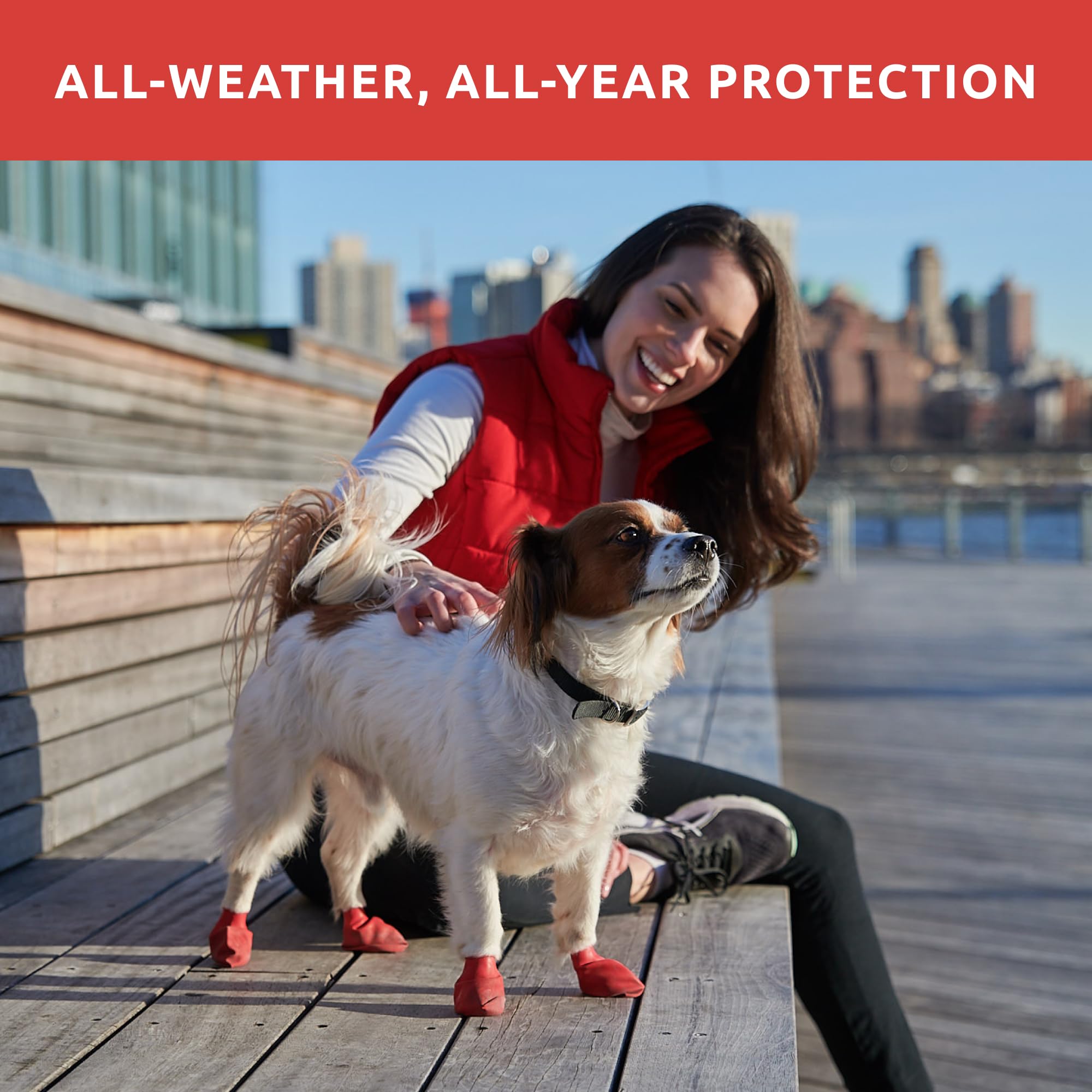 Protex PawZ sizing chart shown to help find a secure fit.