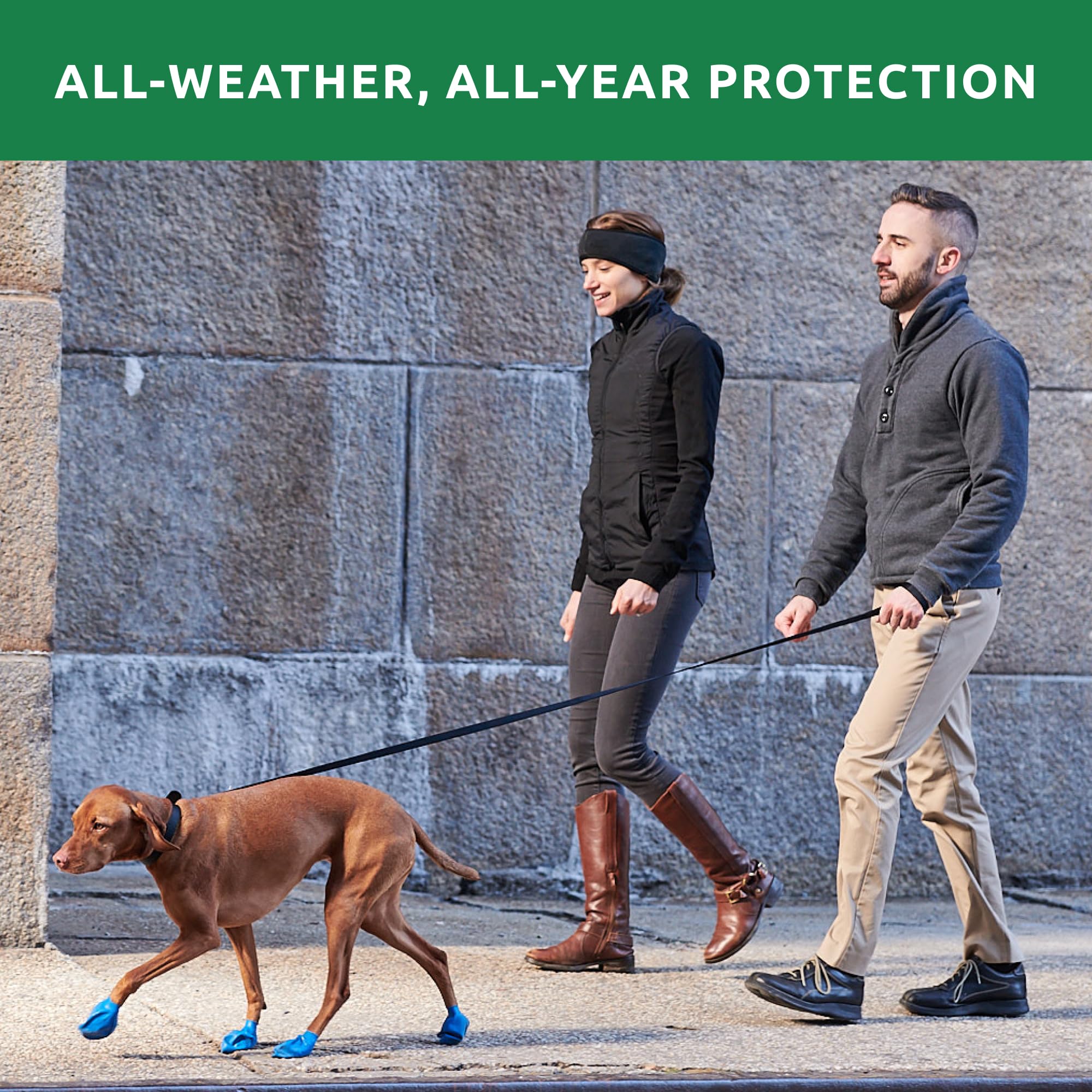 Protex PawZ tiny-paws hot-pavement green boots protect paws from heat.