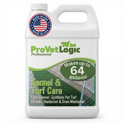 ProVetLogic kennel-floor-cleaner-application demonstrates cleaning concrete to reduce odors in dog runs.