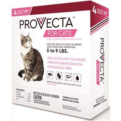 Provecta Advanced for Cats bottle showing easy, monthly protection for 5-9 lb cats