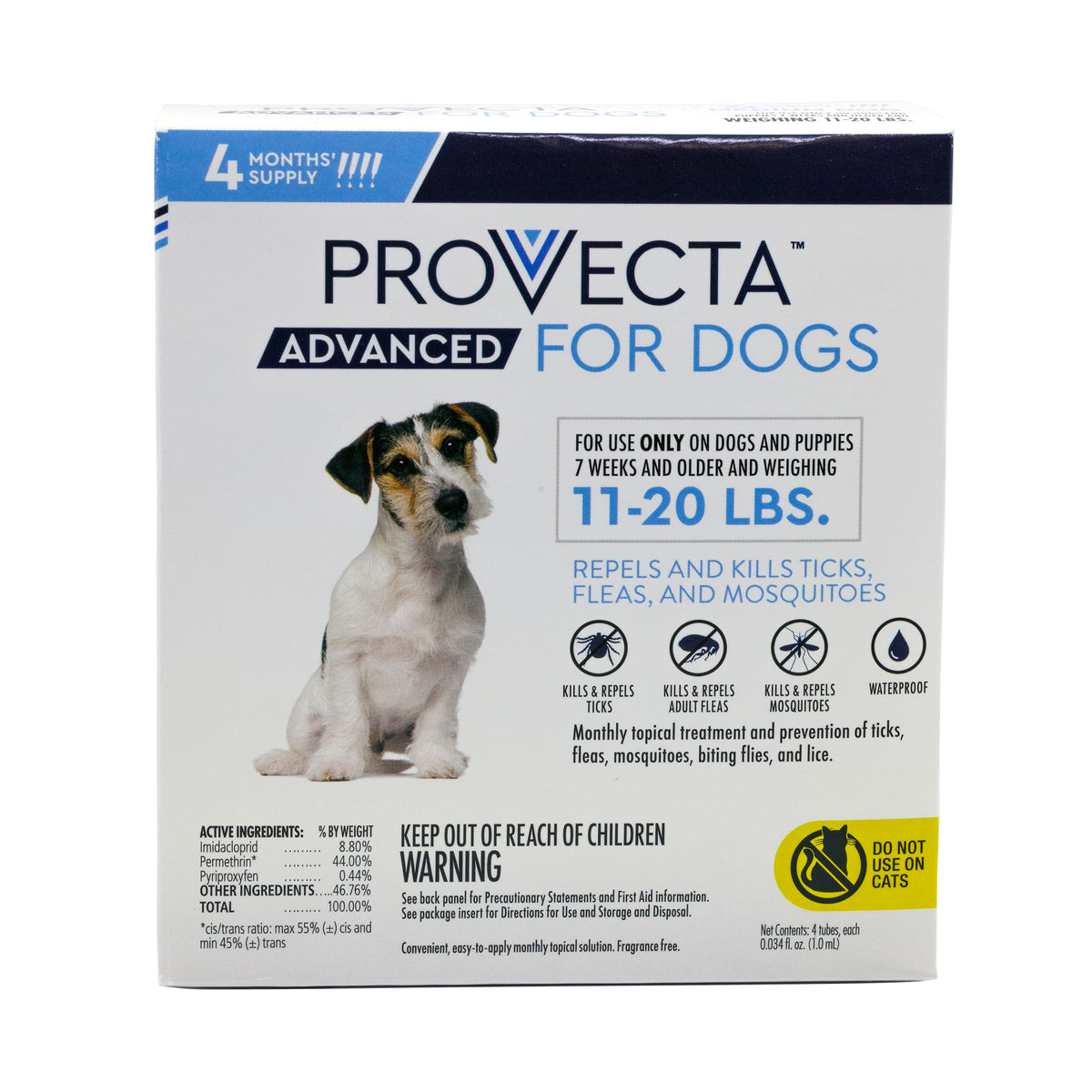 Provecta Advanced topical-application demonstrates easy monthly protection on dogs.
