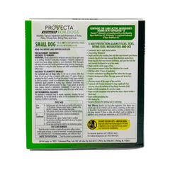 Provecta Advanced spot-on-application shows monthly protection for ticks, fleas, and mosquitoes