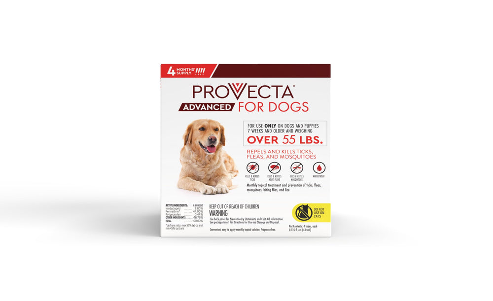 Provecta targets fleas and ticks across life stages for dogs.