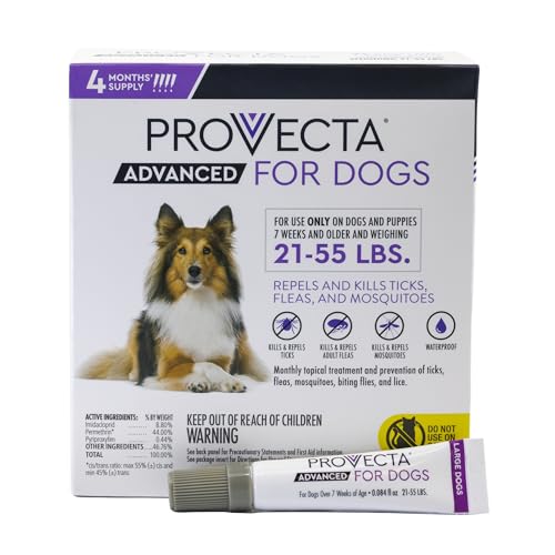 PROVECTA dog neck-area application ready for pest protection.