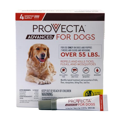 Provecta dogs flea and tick protection across the coat.