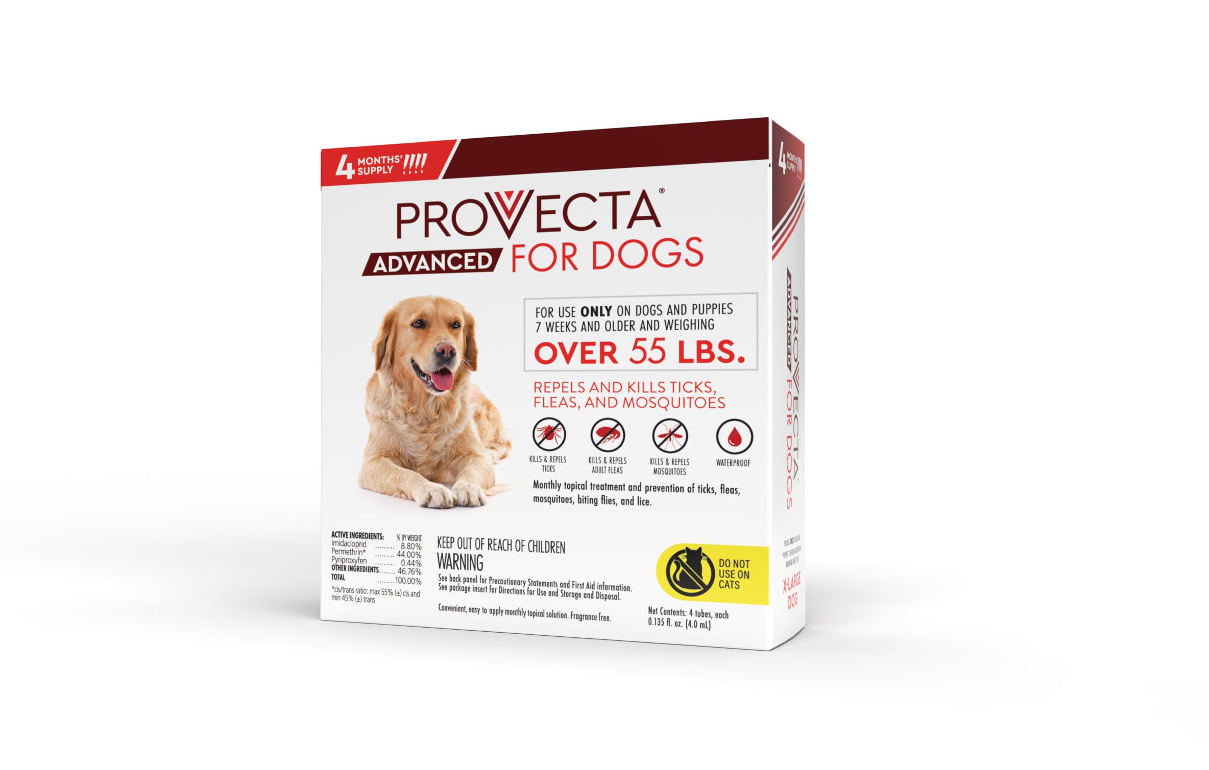 Provecta 4-month supply packaging for extended protection.
