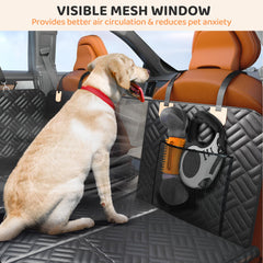 PROZAR dog car seat cover mesh window reduces pet anxiety on trips