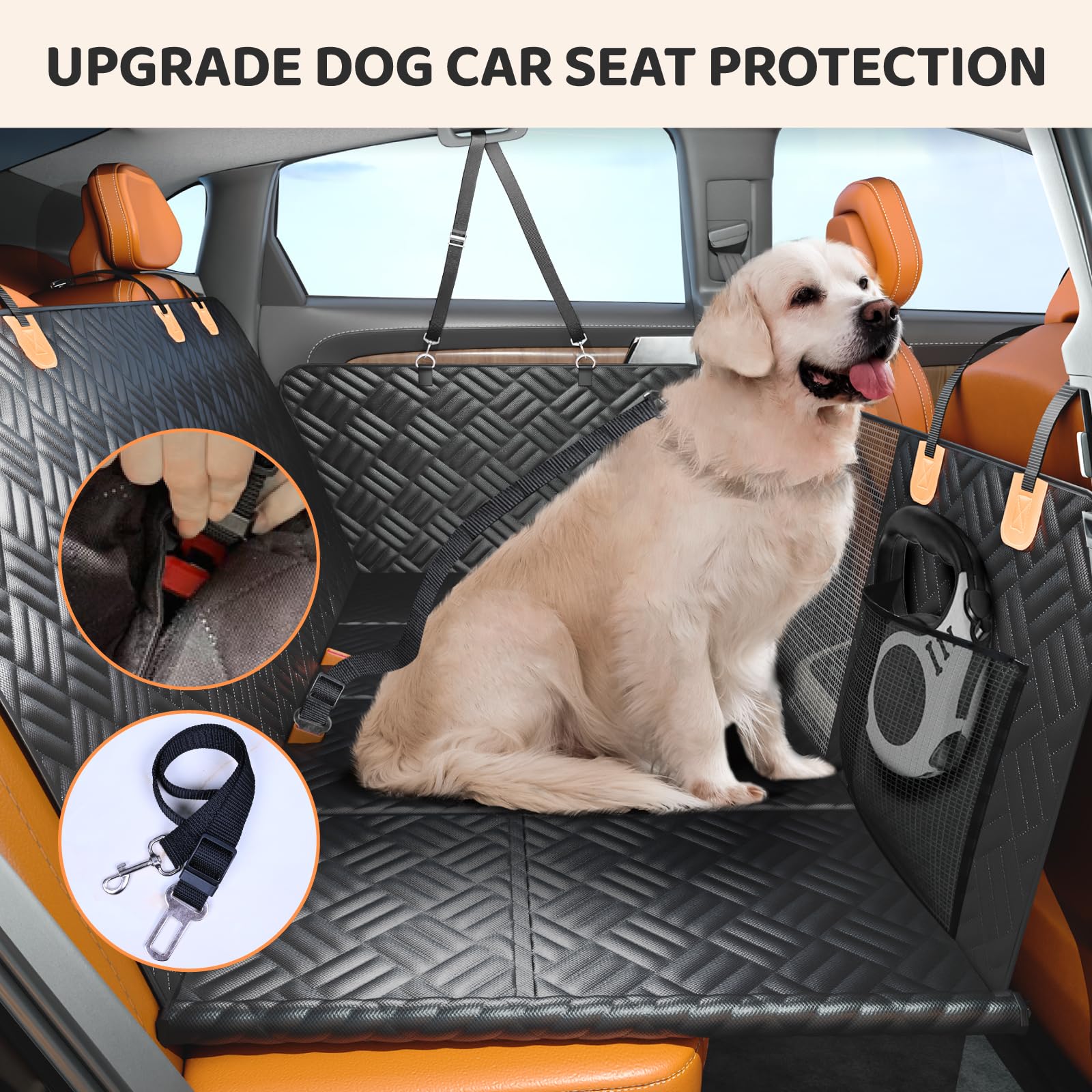 PROZAR dog car seat cover waterproof fabric protects seats from dirt and spills