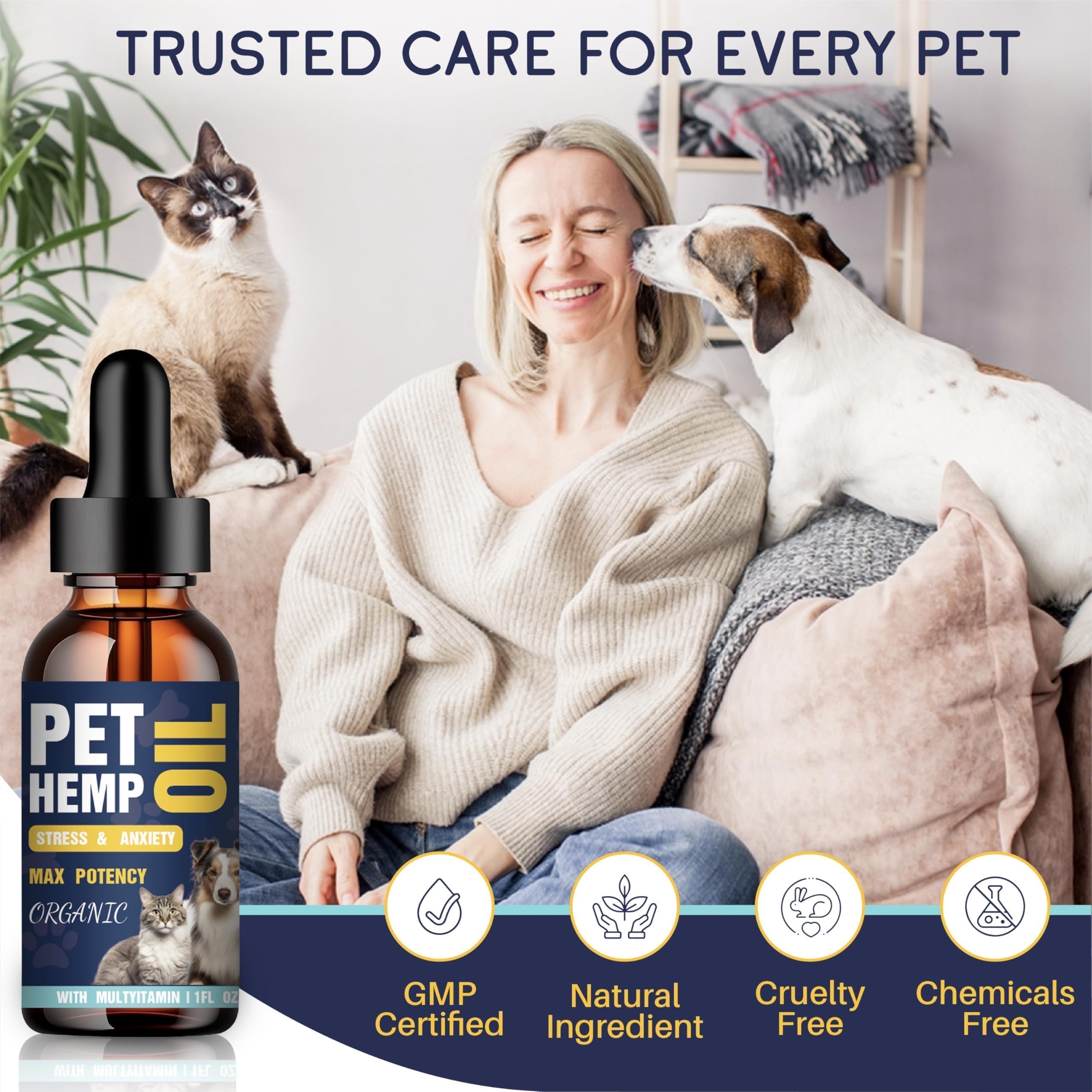 PROZIMA coat-shine hemp oil — promotes healthy fur and skin for dogs and cats.