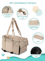 Prpeko dog car seat safety tether limits pet movement during drives.