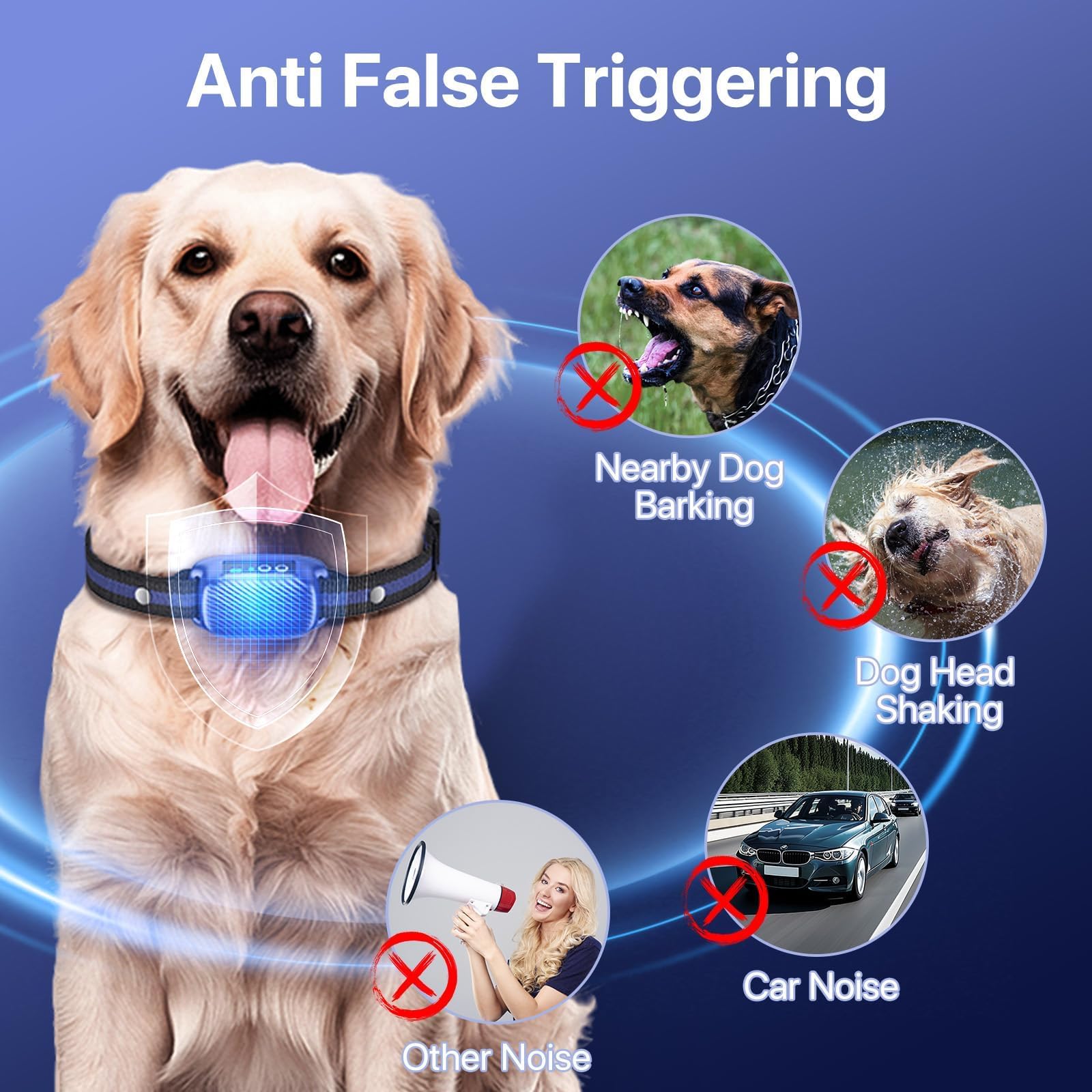 PRTRFLC bark collar mode zap shows adjustable correction with safety features