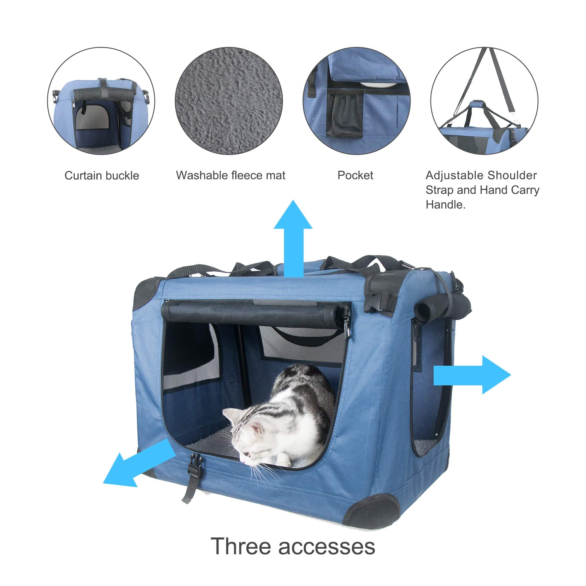 Prutapet large cat carrier breathable mesh highlights ventilation for comfort.
