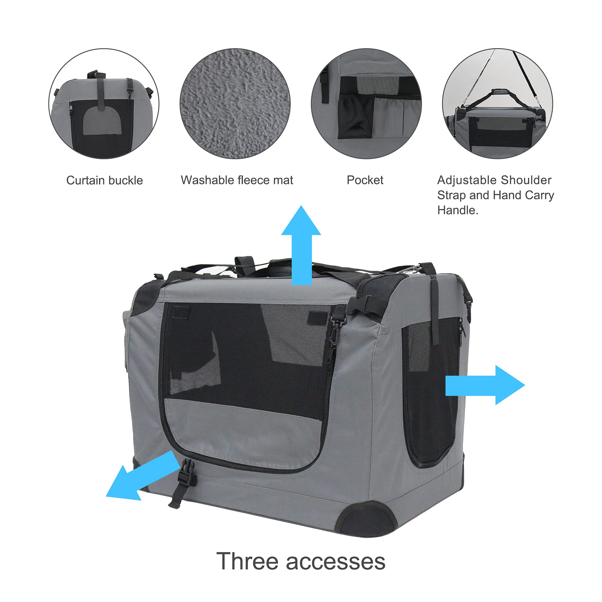 Prutapet large cat carrier folded compact for storage