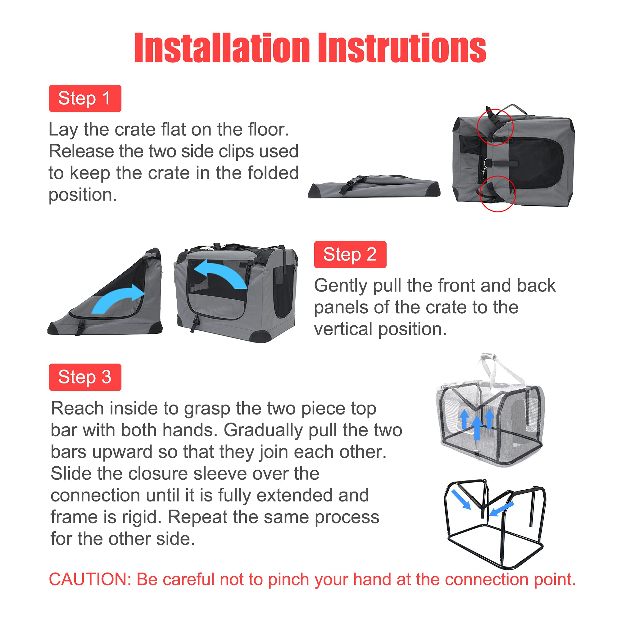 Prutapet large cat carrier safety lock zippers prevent escapes