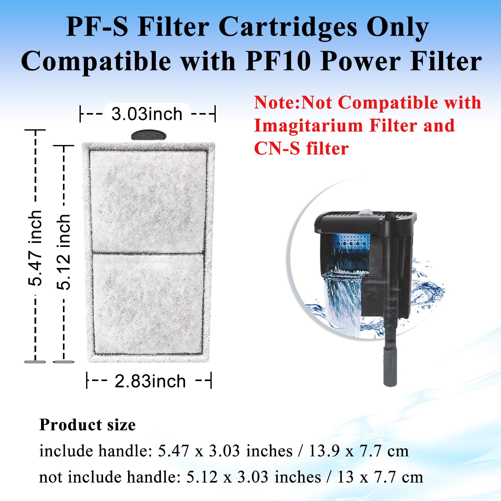 Pryitier PF-S cartridges beside PF10 filter, illustrating easy compatibility.