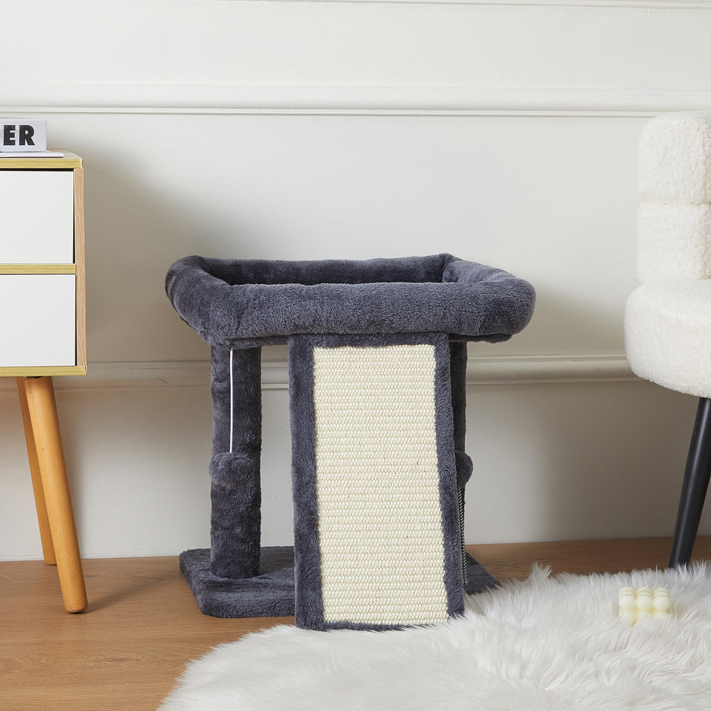 Psicway multi use play area promotes climbing and scratching in a compact space