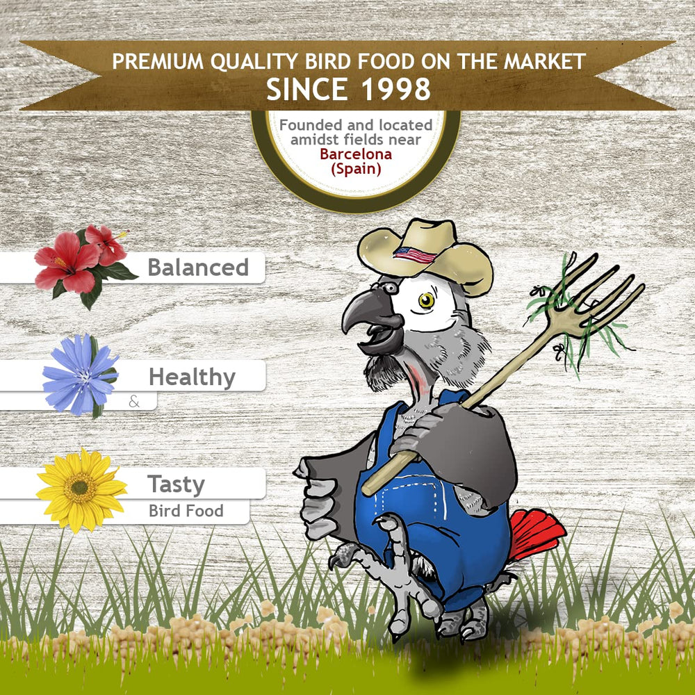Psittacus Mini fruits and vegetables pairing for diet variety.