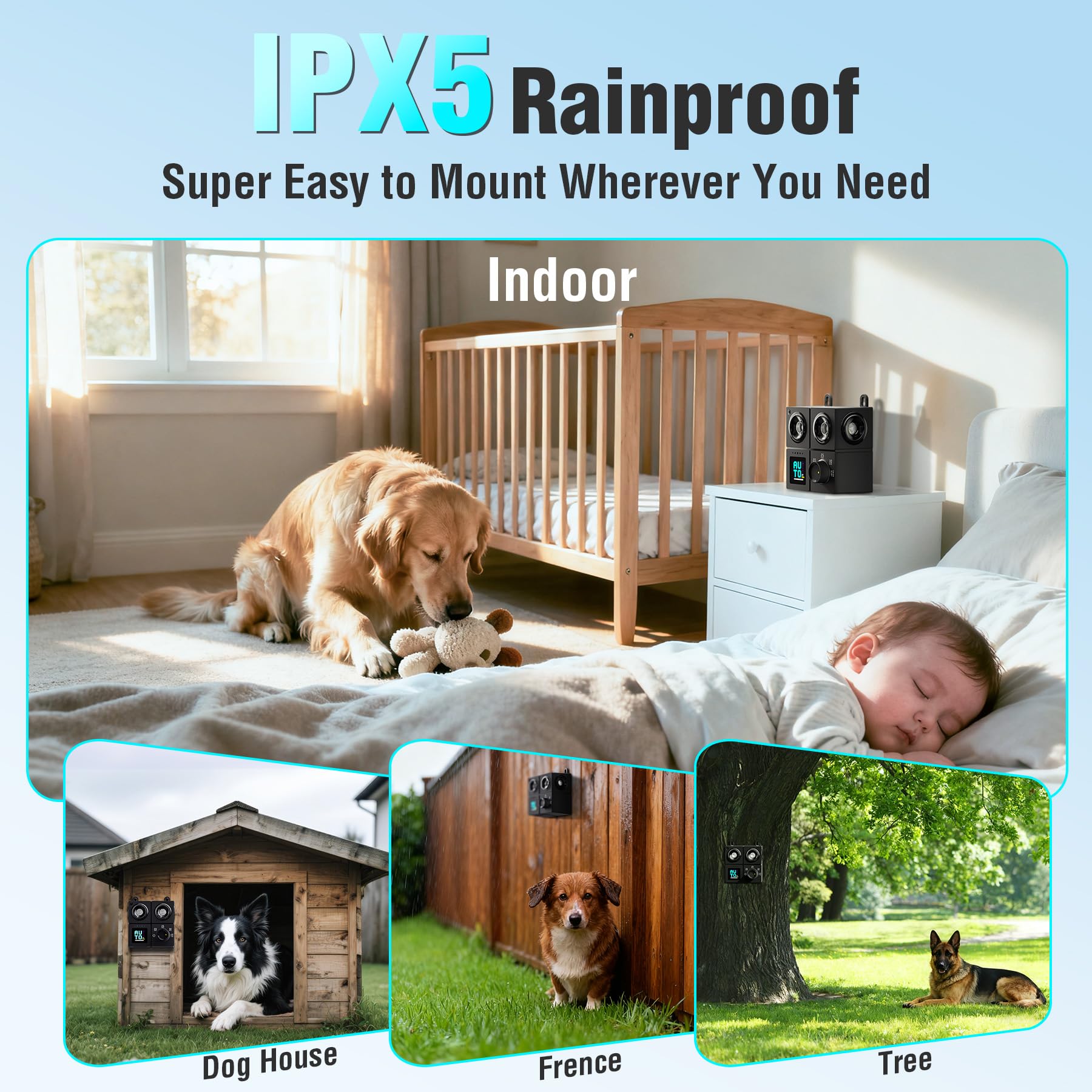PSITUGE indoors-outdoors bark control suitable for living rooms and gardens