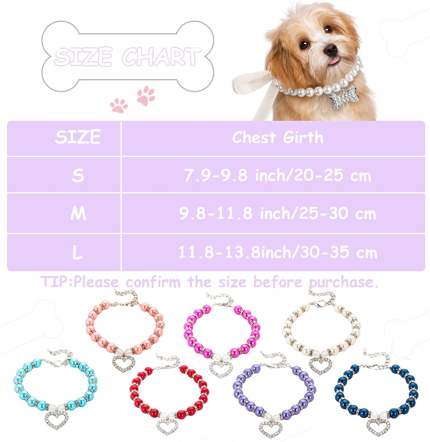 PSPORT dog pearl necklace designed for daily wear and safe sparkle.