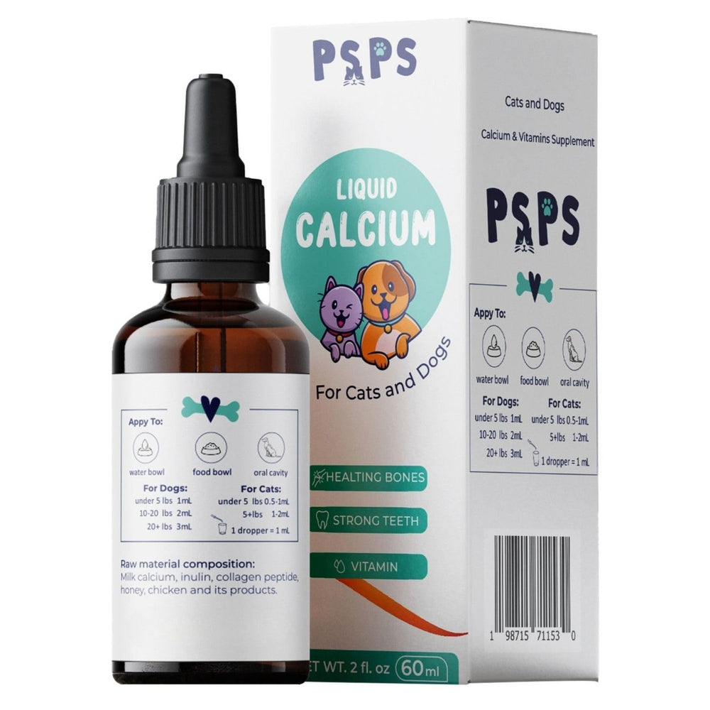 psps calcium liquid dog and cat dosing shows simple supplement routine.