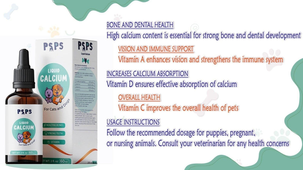 psps calcium liquid packaging and label emphasize easy daily nutrition.