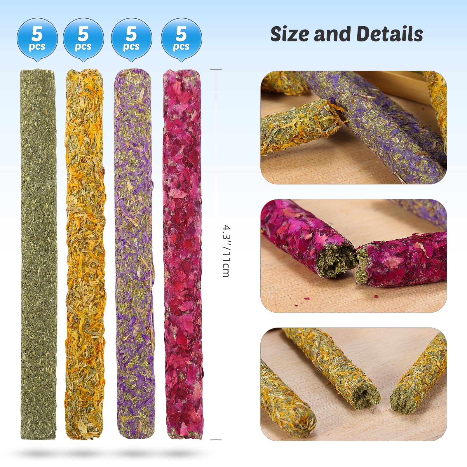 PStarDMoon Rabbit Chew Toys timothy-grass-sticks provide durable chew for teeth