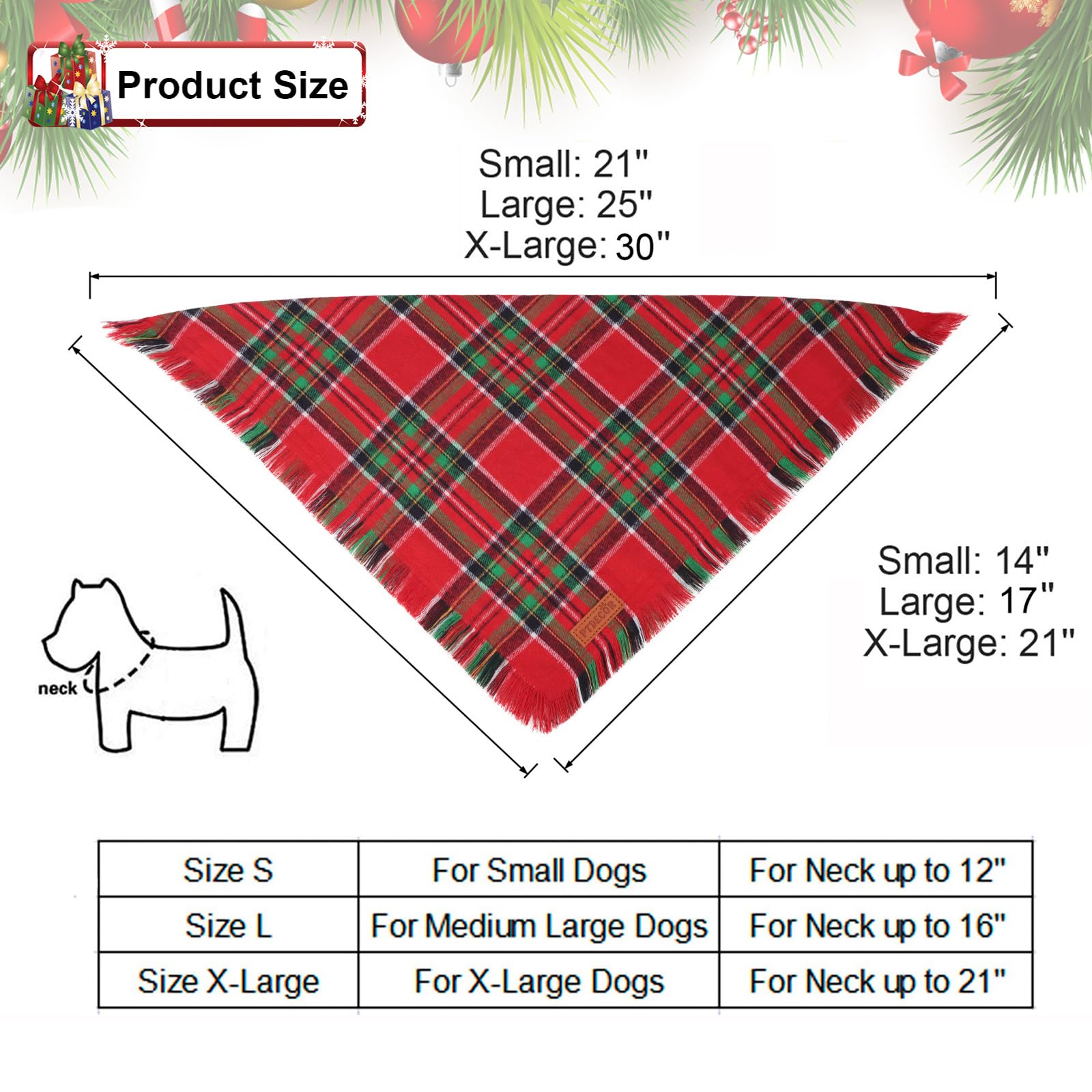 PTDECOR 3-size option small neck up to 12 inches for tiny pups.