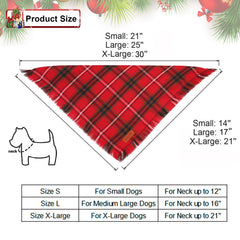 PTDECOR Christmas bandana small size fits necks up to 12 inches for tiny pups.