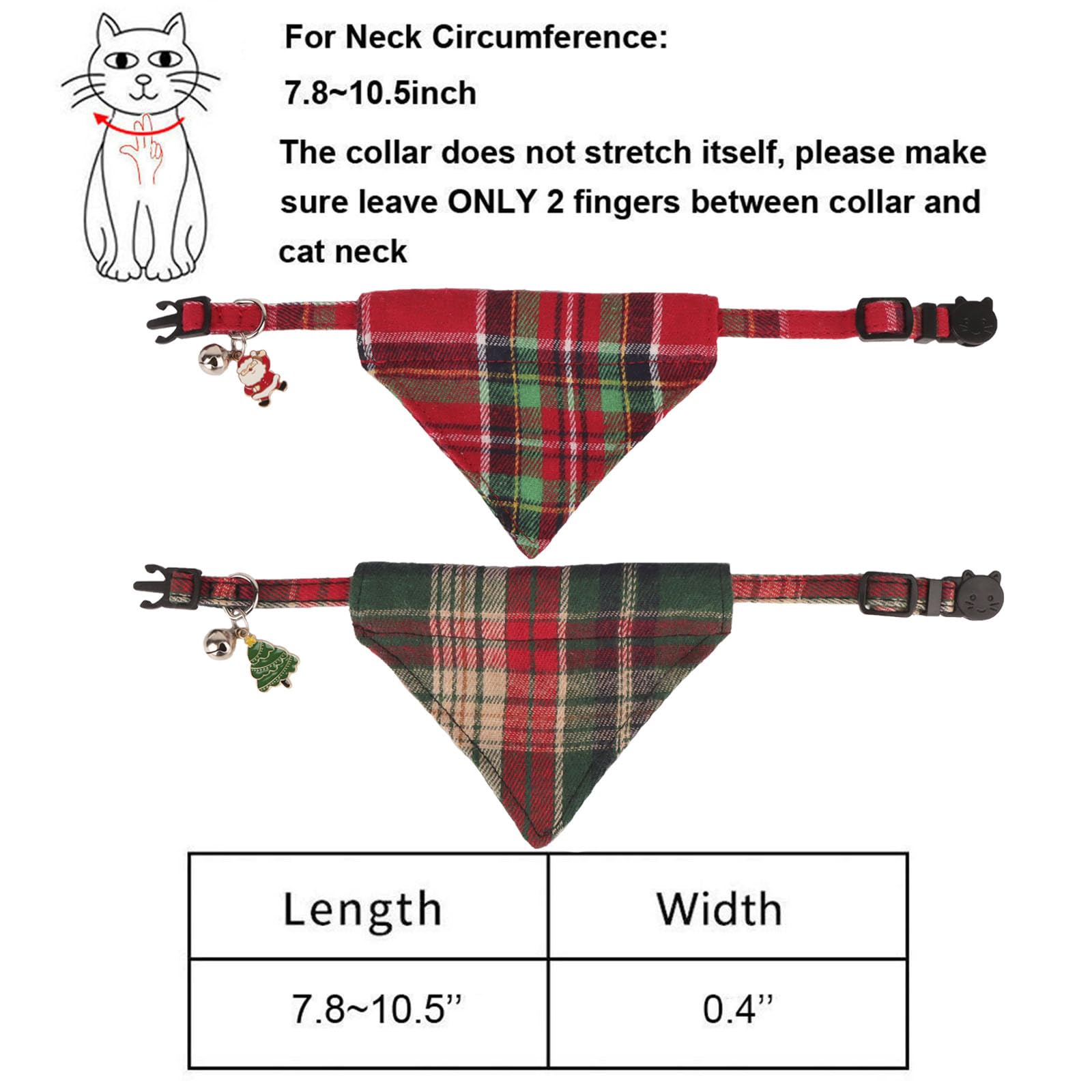 PTDECOR plaid-pattern collar highlights seasonal style for cats