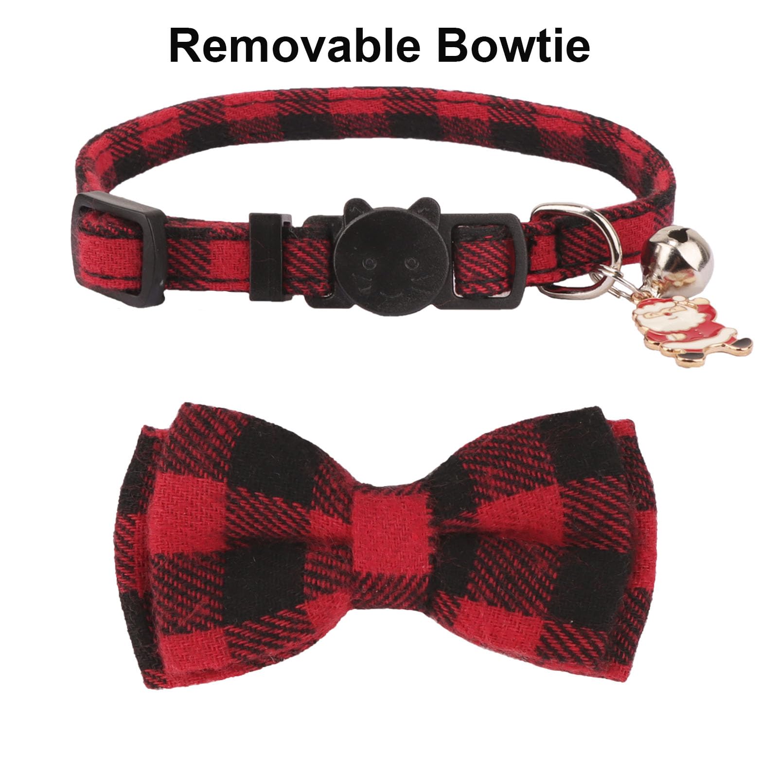 PTDECOR two-pack Christmas cat collars set for gifting and matching outfits.