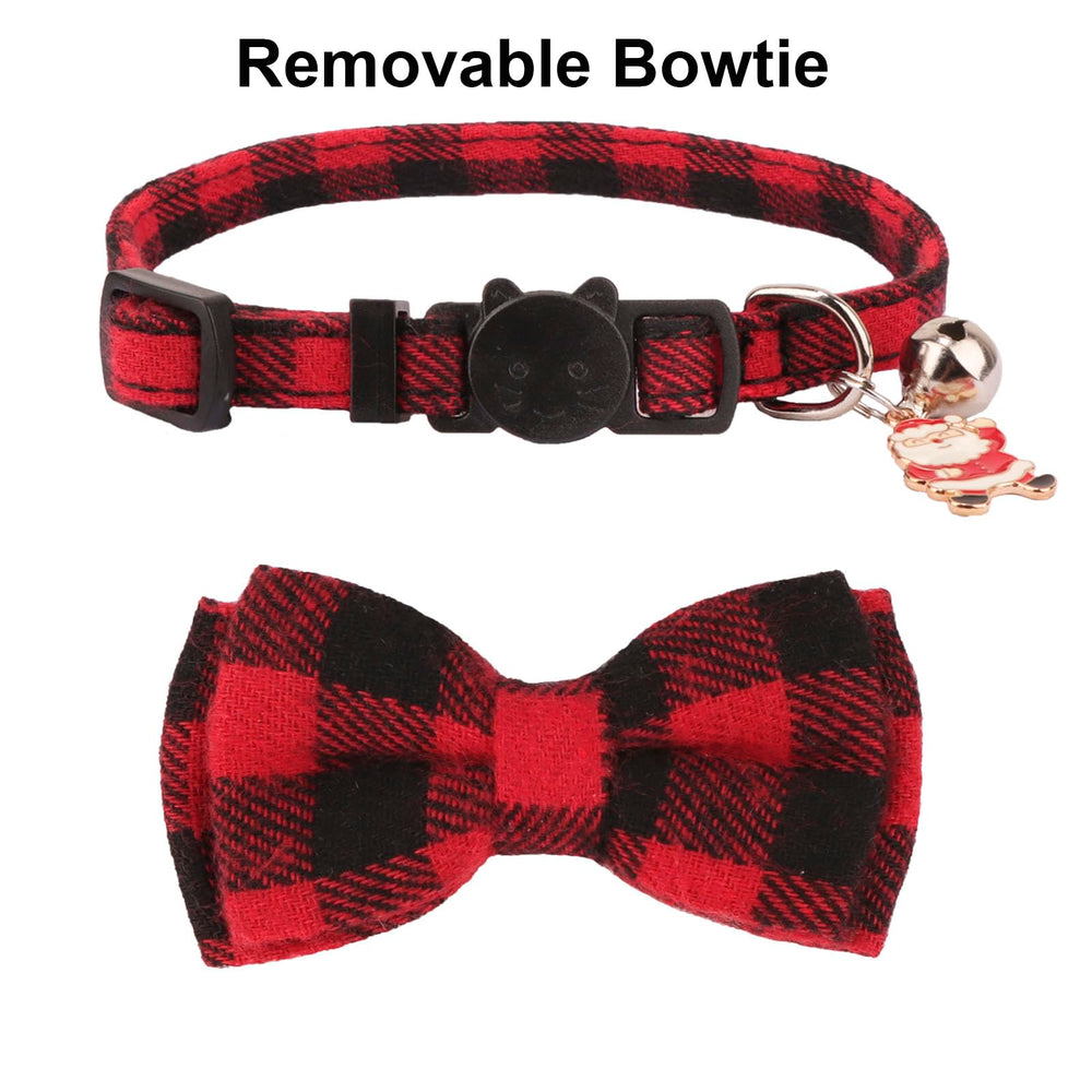 PTDECOR two-pack Christmas cat collars set for gifting and matching outfits.