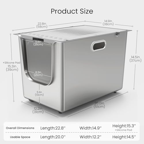 PTFFF cat litter box with door image highlights privacy and reduced tracking