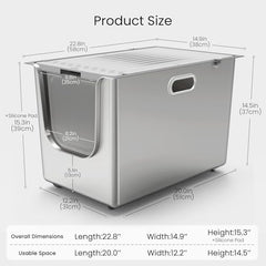 PTFFF cat litter box with door image highlights privacy and reduced tracking