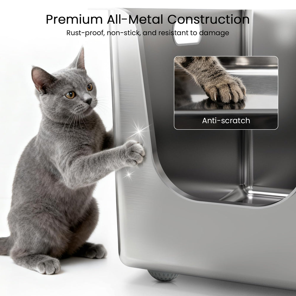 PTFFF curved low entry design assists kittens and elderly cats with easy access.