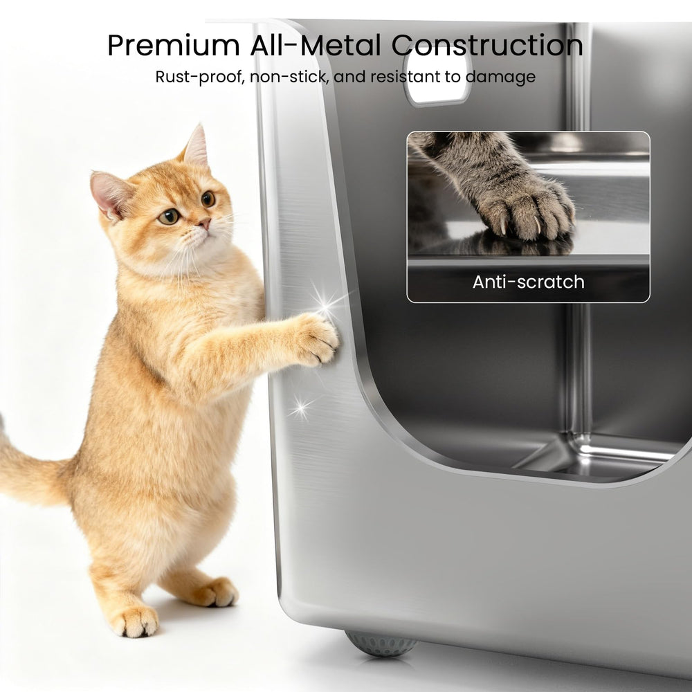 PTFFF curved low-entry design for easy kitten and senior cat access.